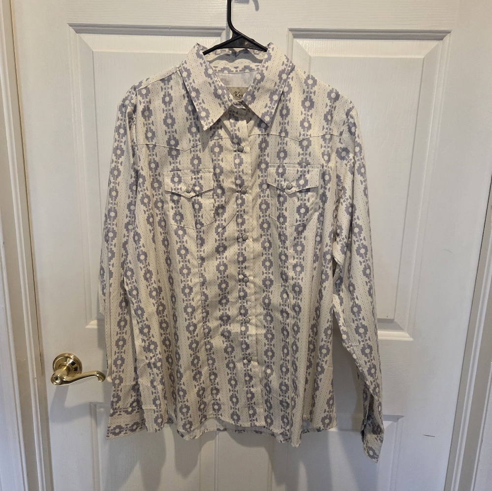 Cedar Rose Womens NWT Western Long Sleeve Snap Shirt XXL